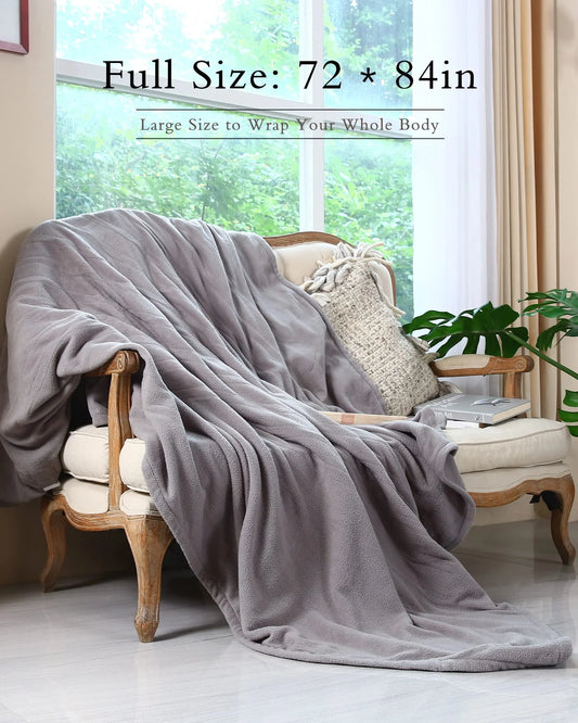 Electric Heated Blanket 72"X84" Full Size Warm for Whole Body, 4 Heating Levels and 10 Hours Auto-Off Overheating Protection - Grey