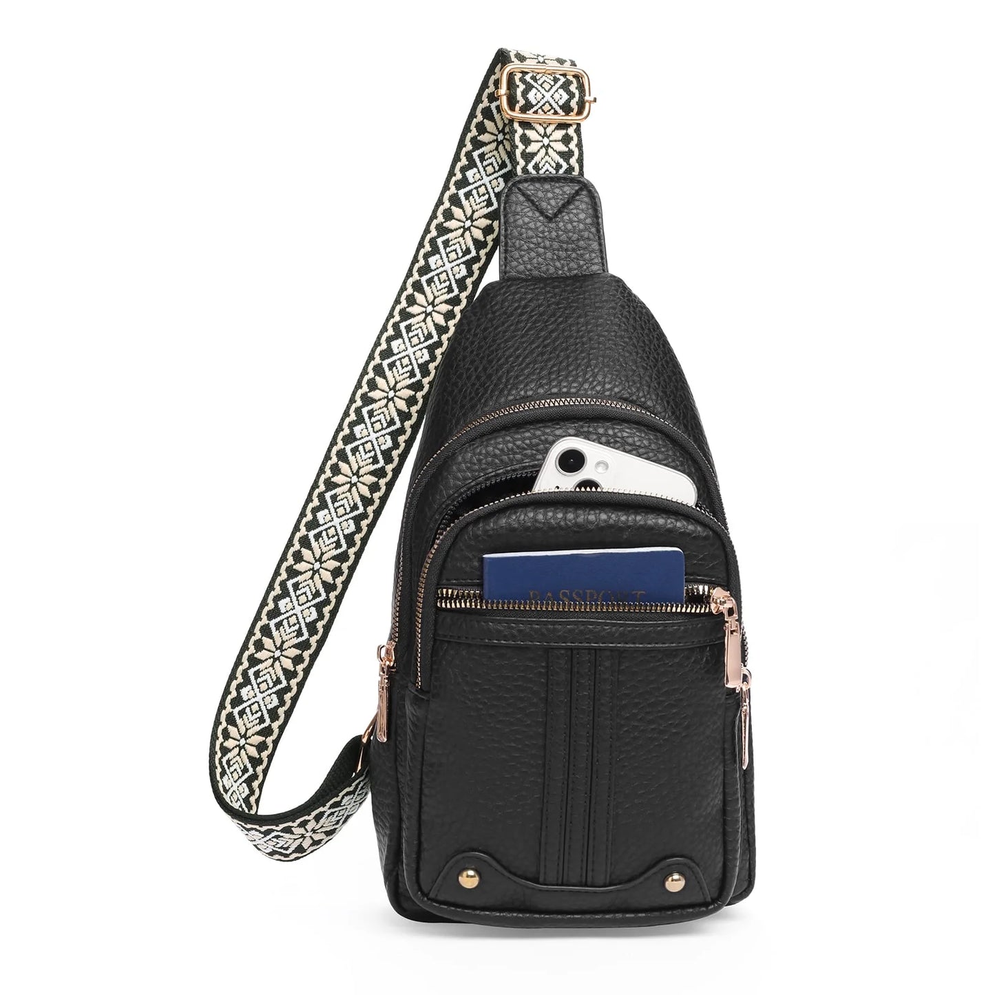 Crossbody Sling Bag for Women, Travel Leather Crossbody Bags Fanny Packs for Women Small Crossbody Purse Chest Bag