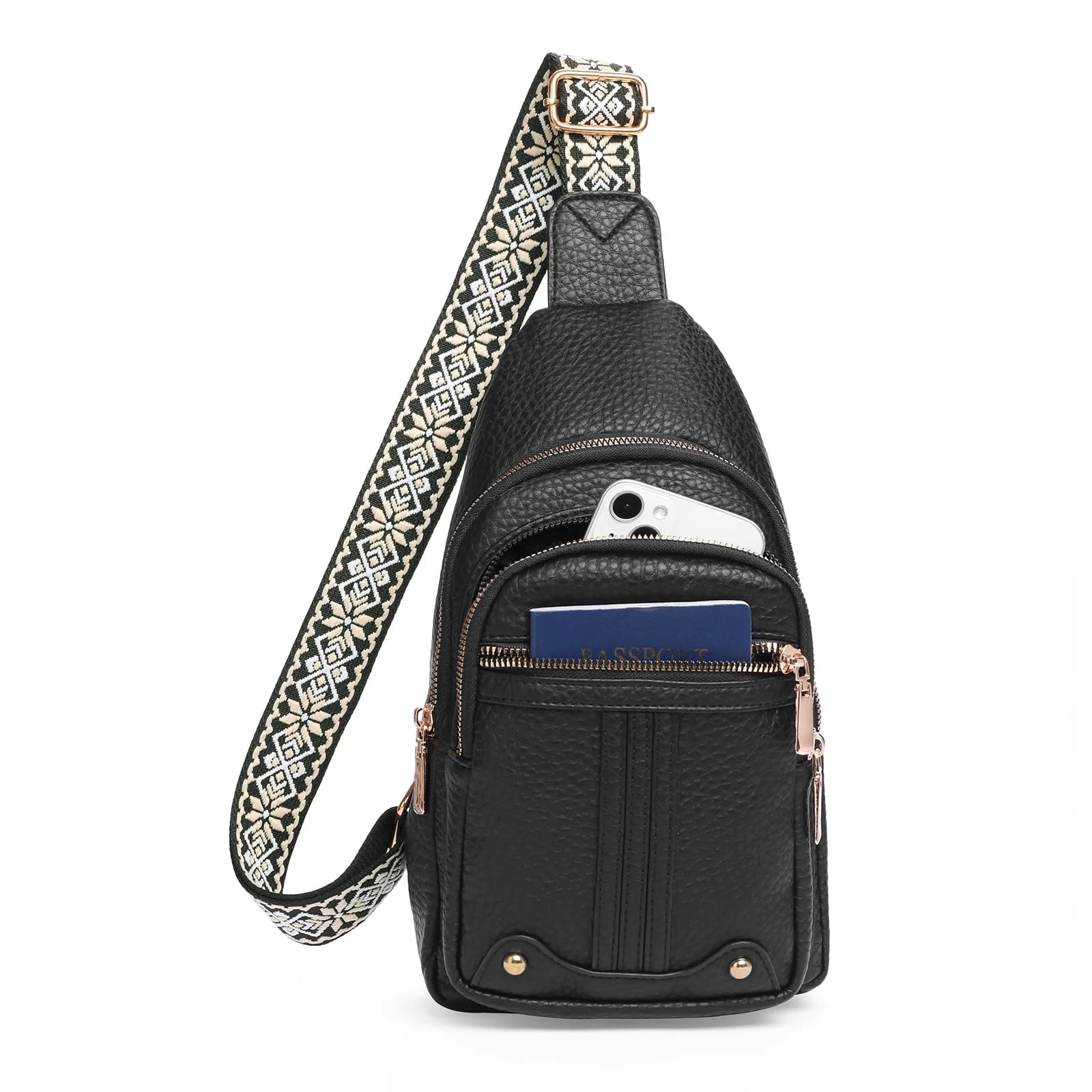 Crossbody Sling Bag for Women, Travel Leather Crossbody Bags Fanny Packs for Women Small Crossbody Purse Chest Bag