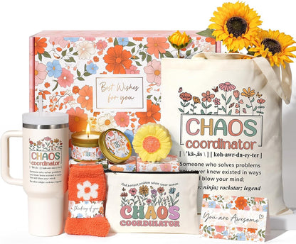 Christian Gifts for Women Faith, Religious Catholic Christmas Gifts for Women Mom Grandma Sister Coworker Inspirational Spiritual Sunflower Gift Birthday Gift for Woman with Makeup Bag 40 OZ Tumbler