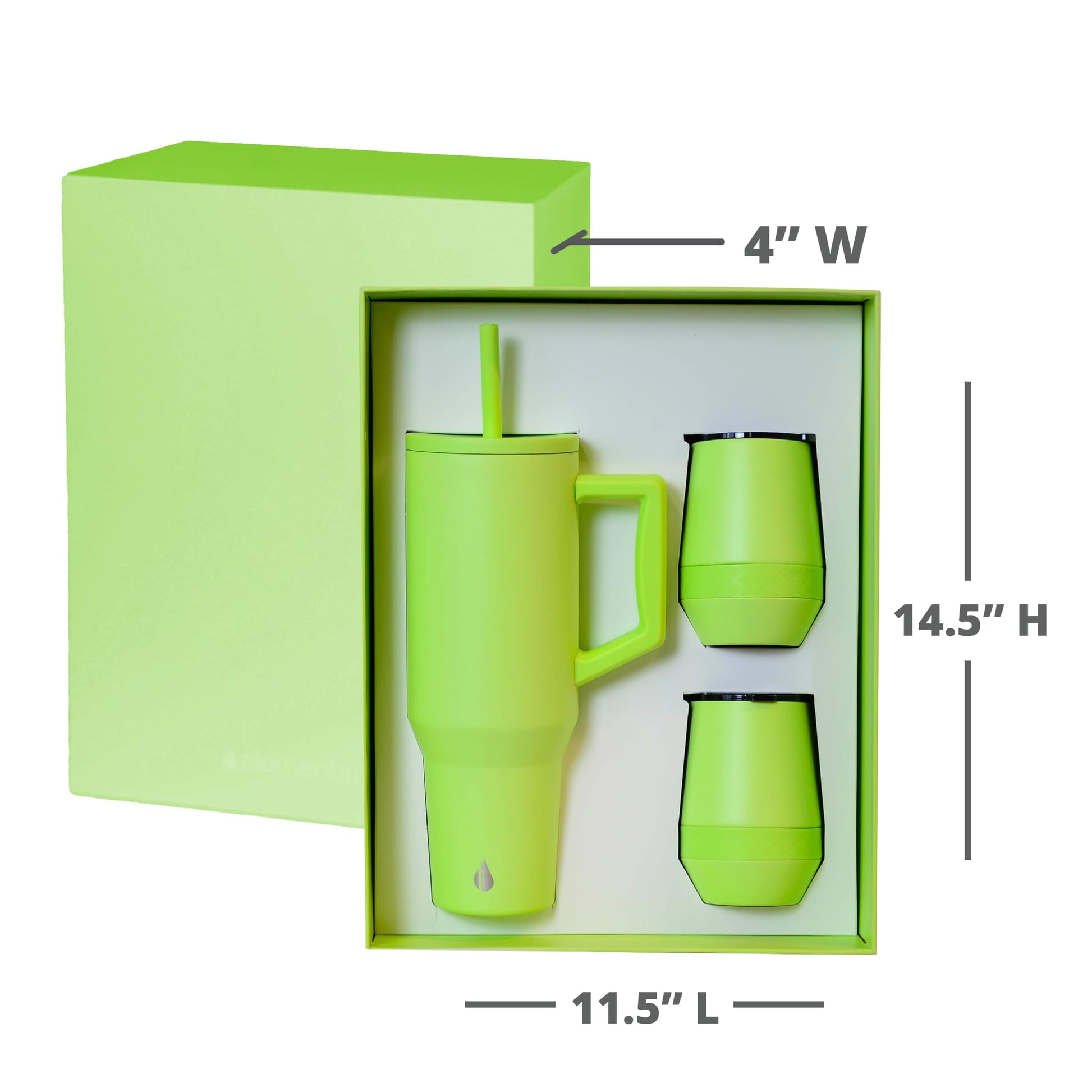 40Oz Commute 'N Chill Gift Set, Mother'S Day Gifts to Her, Gifts for Women, 40 Oz Tumbler with Handle and Straw + 10 Oz Coffee Tumbler, Stainless Steel Travel Coffee Mug - Key Lime