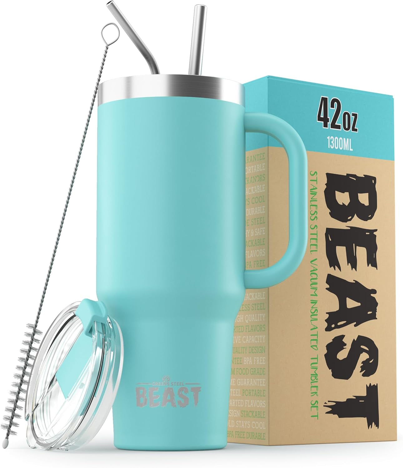 Beast 30 Oz Tumbler Stainless Steel Vacuum Insulated Coffee Ice Cup Double Wall Travel Flask (Blossom Pink)