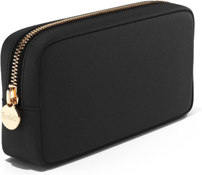 Makeup Bag Travel Cosmetics Pouch and Toiletry Bag, Nylon Zipper Pouch Purse, Cute Make up Organizer Storage Tote for Women Girls, Waterproof Travel Skincare Case, Small Makeup Bags, Ballet Pink