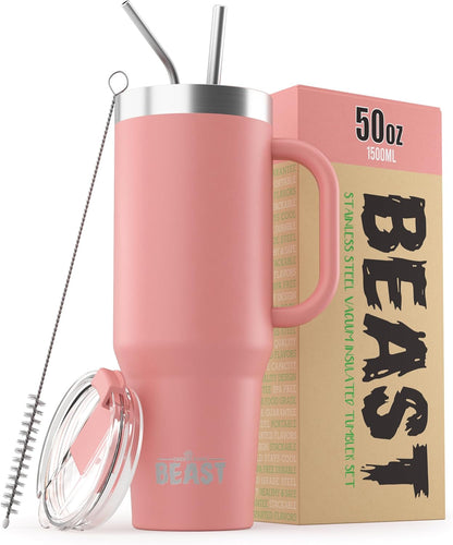 Beast 30 Oz Tumbler Stainless Steel Vacuum Insulated Coffee Ice Cup Double Wall Travel Flask (Blossom Pink)