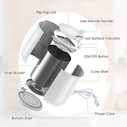 21L Large Capacity Towel Warmer with Flip-Top Lid Auto Shut off Fragrance Holder Grey