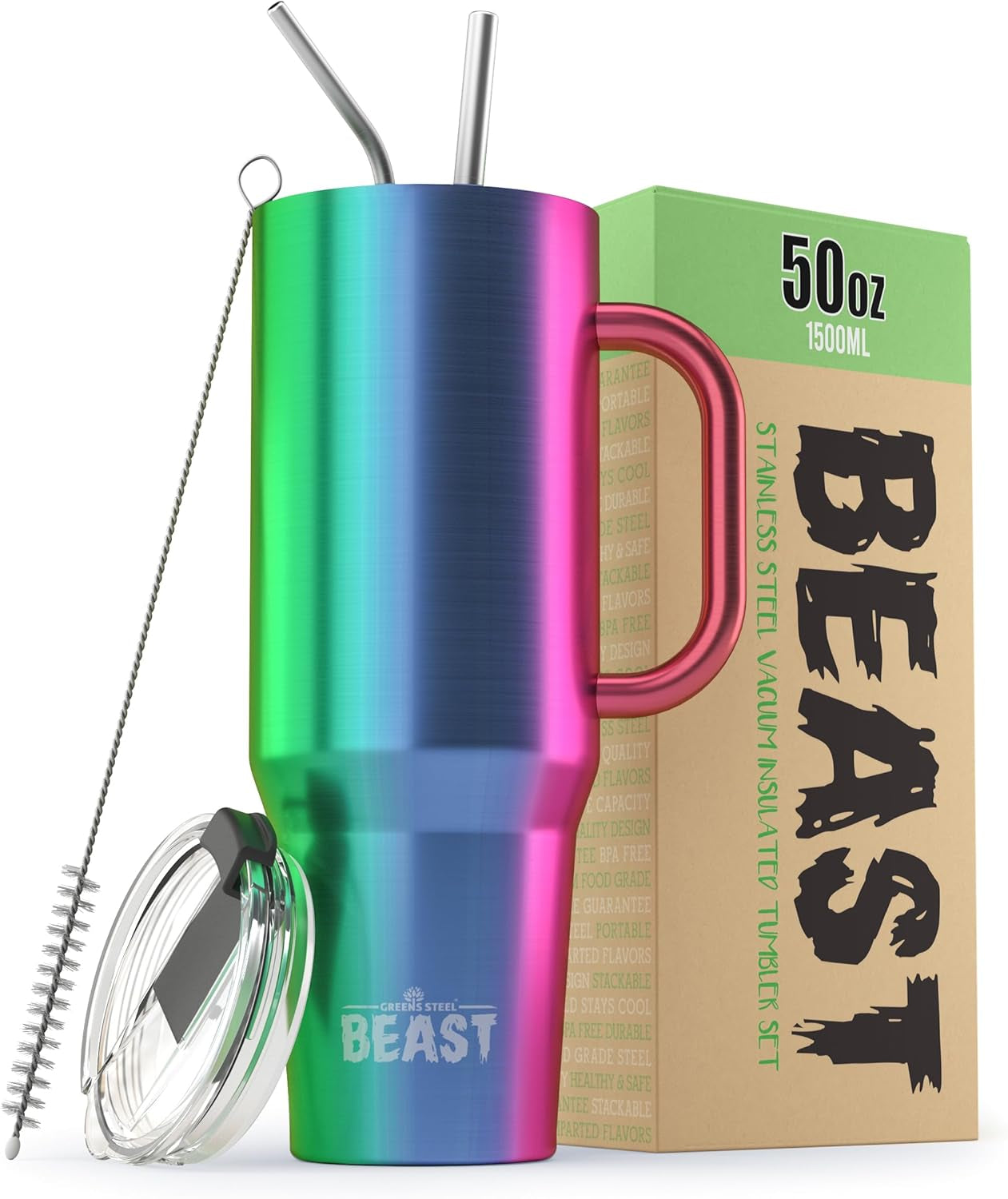 Beast 30 Oz Tumbler Stainless Steel Vacuum Insulated Coffee Ice Cup Double Wall Travel Flask (Blossom Pink)