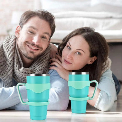 2 Pack 30 Oz Stainless Steel Tumblers with Lids Straws , Double Wall Travel Tumblers , Vacuum Insulated Coffee Cup , Mint