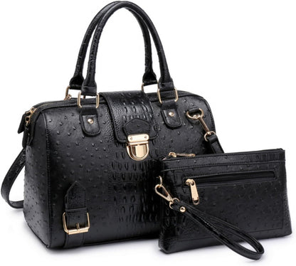 Women Barrel Handbags Fashion Satchel Bags Top Handle Shoulder Purses Vegan Leather Work Tote