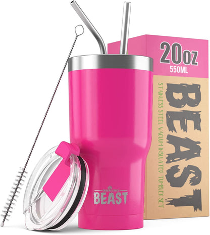 Beast 30 Oz Tumbler Stainless Steel Vacuum Insulated Coffee Ice Cup Double Wall Travel Flask (Blossom Pink)