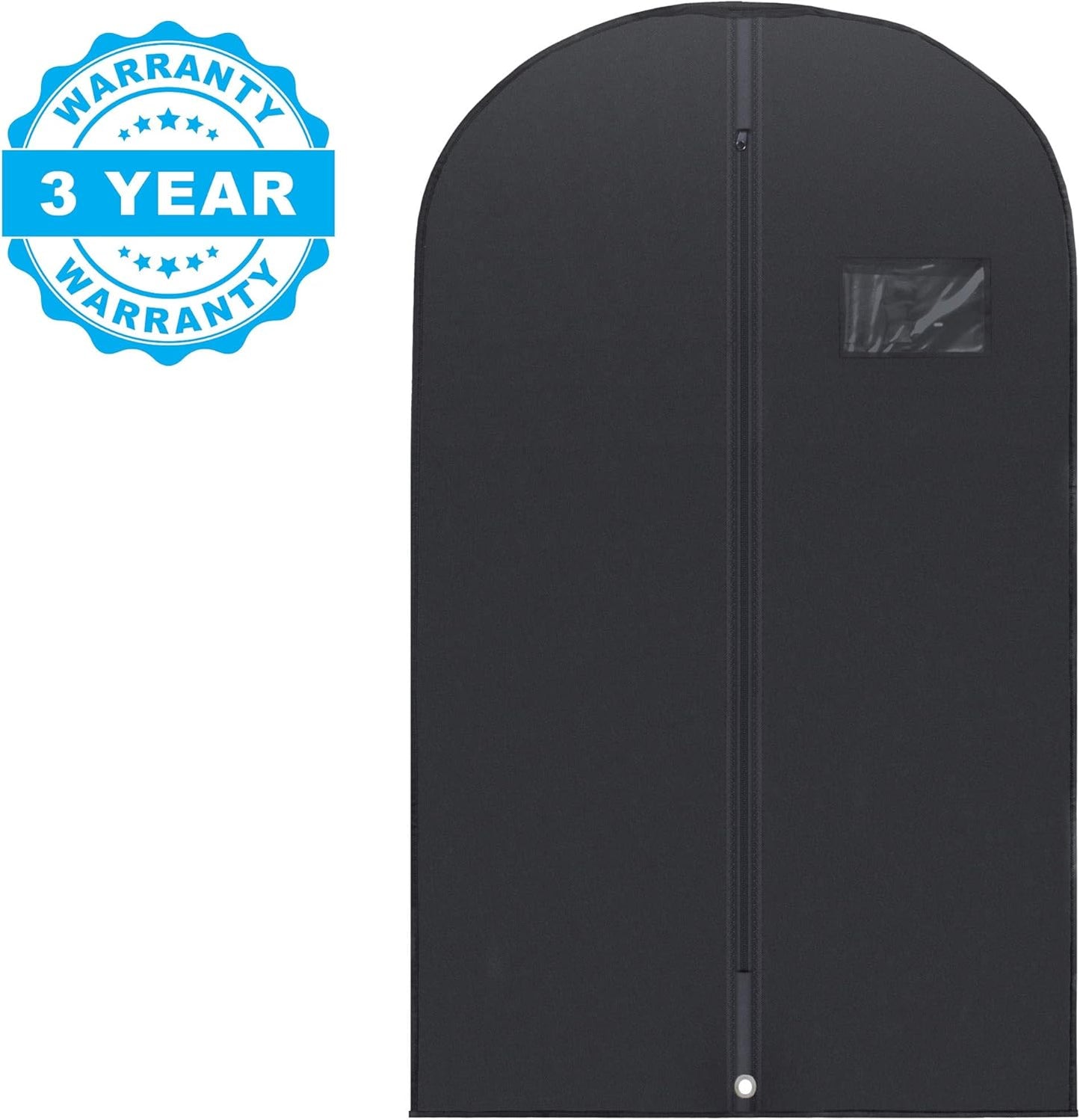 40" Black Garment Bags Suit Bag for Travel & Clothing Storage of Dresses, Shirts, Fur Coats, Jackets & Dance Costumes - Hanging Suit Cover for Men & Women Closet Storage Garment Protector