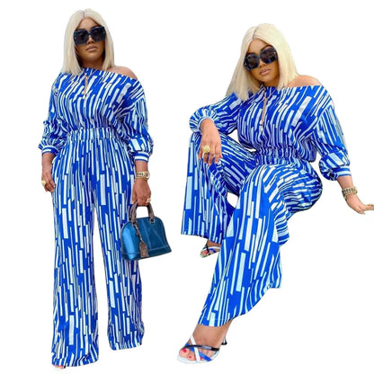 Plus Size Women Clothing Two Piece Set Long Sleeve Striped Tops and Pants Sets Loose Casual Sweat Suits Wholesale Dropshipping