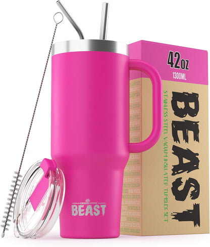 Beast 30 Oz Tumbler Stainless Steel Vacuum Insulated Coffee Ice Cup Double Wall Travel Flask (Blossom Pink)