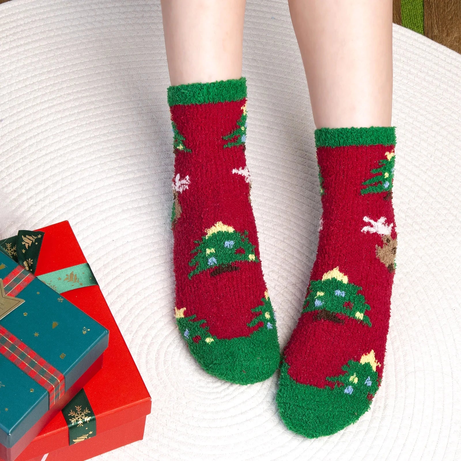Fuzzy Socks Womens Cozy Fluffy Socks for Women Soft Winter Warm for Home Christmas Gifts