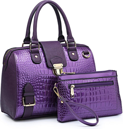 Women Barrel Handbags Fashion Satchel Bags Top Handle Shoulder Purses Vegan Leather Work Tote