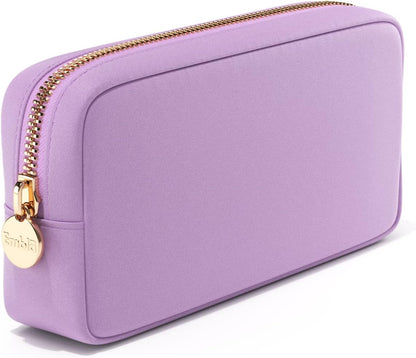 Makeup Bag Travel Cosmetics Pouch and Toiletry Bag, Nylon Zipper Pouch Purse, Cute Make up Organizer Storage Tote for Women Girls, Waterproof Travel Skincare Case, Small Makeup Bags, Ballet Pink