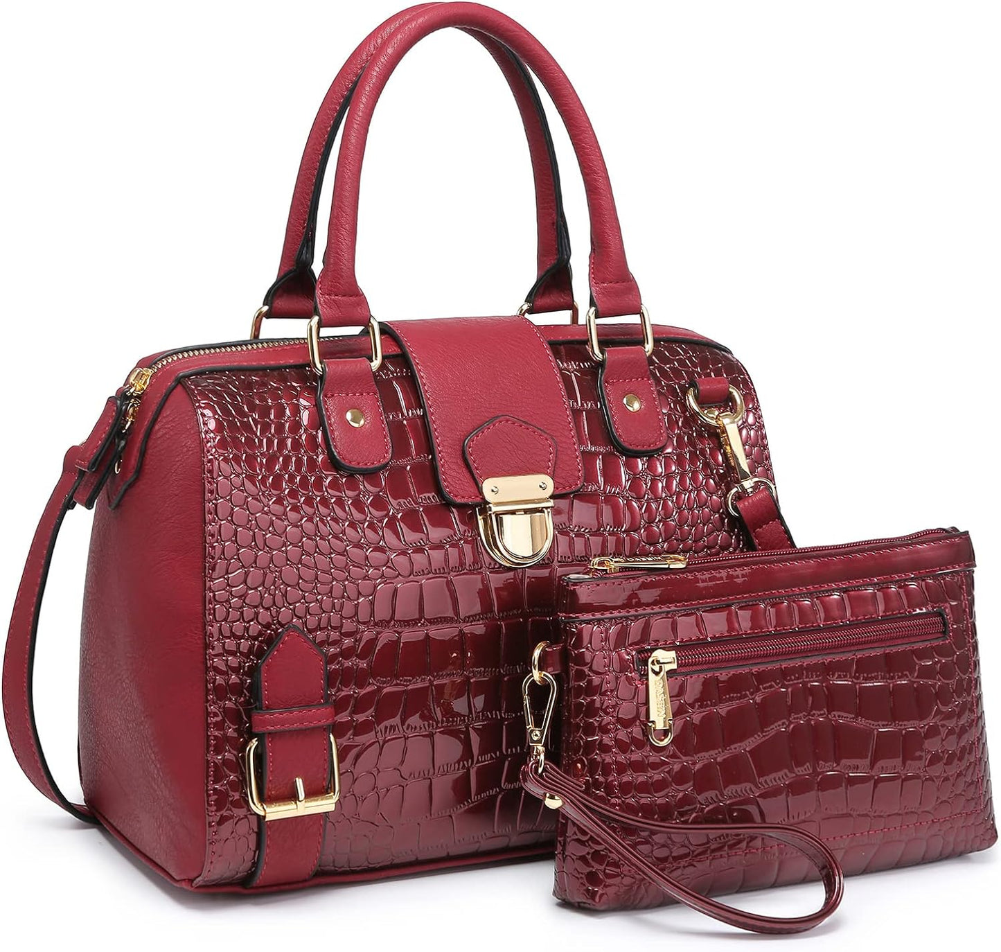 Women Barrel Handbags Fashion Satchel Bags Top Handle Shoulder Purses Vegan Leather Work Tote