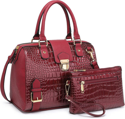 Women Barrel Handbags Fashion Satchel Bags Top Handle Shoulder Purses Vegan Leather Work Tote