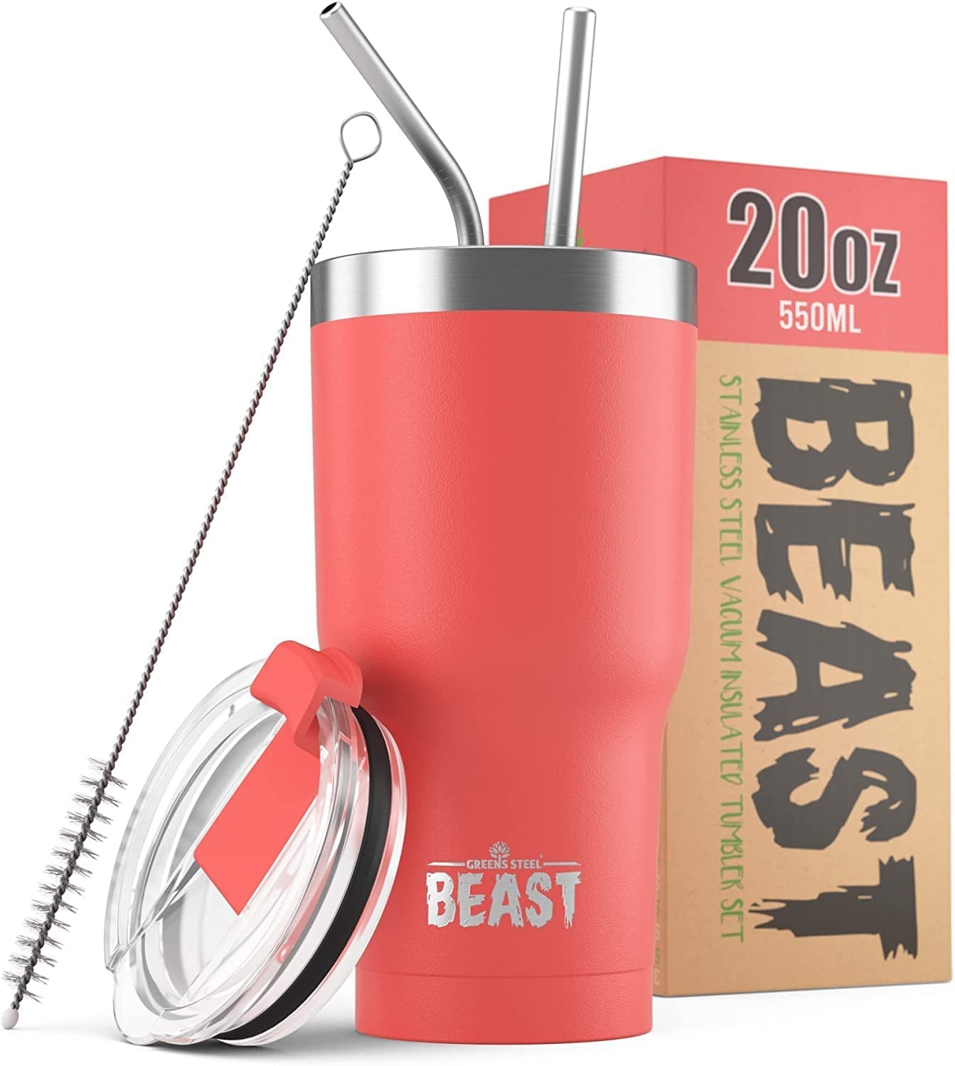 Beast 30 Oz Tumbler Stainless Steel Vacuum Insulated Coffee Ice Cup Double Wall Travel Flask (Blossom Pink)