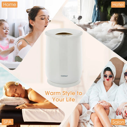 21L Large Capacity Towel Warmer with Flip-Top Lid Auto Shut off Fragrance Holder Grey