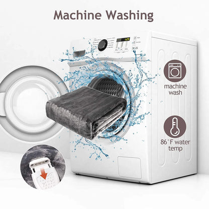 Royalcraft Electric Blanket King Size with Dual Control, 10 Heating Levels& 12 Hours Auto-Off, Overheat Protection, Grey