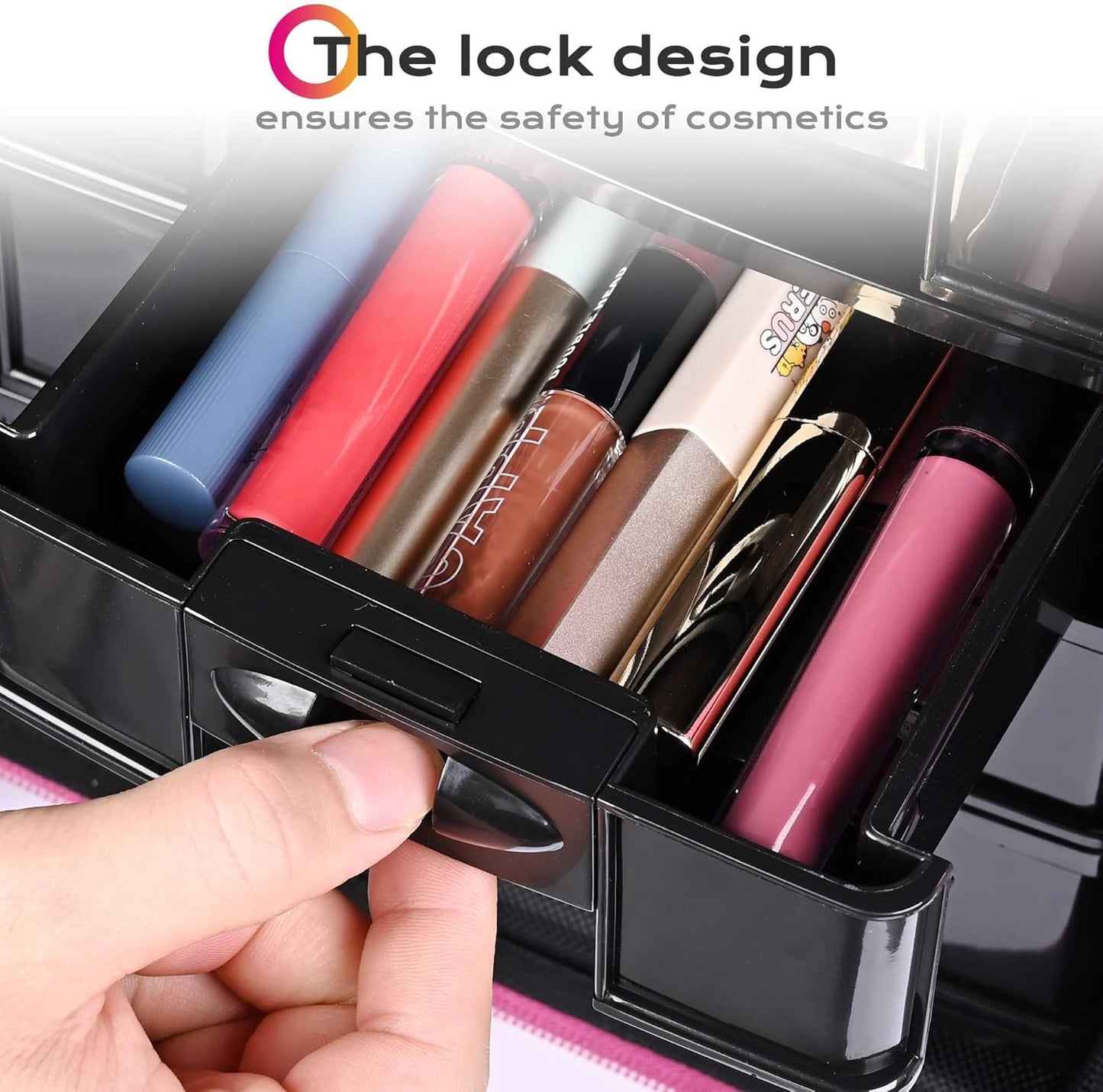 2 In1 Soft Sided Rolling Makeup Case Unseasonable Bright Cosmetic Train Case with Wheels and Removable Organizer, Deep Pink