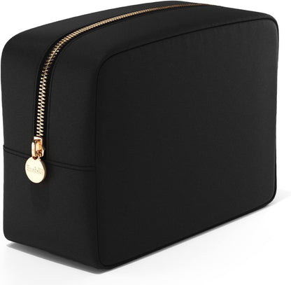 Makeup Bag Travel Cosmetics Pouch and Toiletry Bag, Nylon Zipper Pouch Purse, Cute Make up Organizer Storage Tote for Women Girls, Waterproof Travel Skincare Case, Small Makeup Bags, Ballet Pink