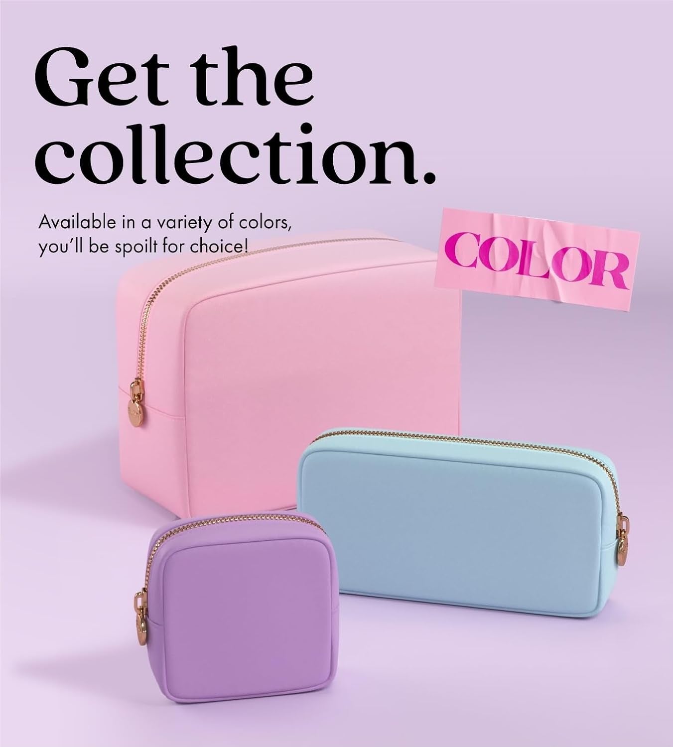 Makeup Bag Travel Cosmetics Pouch and Toiletry Bag, Nylon Zipper Pouch Purse, Cute Make up Organizer Storage Tote for Women Girls, Waterproof Travel Skincare Case, Small Makeup Bags, Ballet Pink