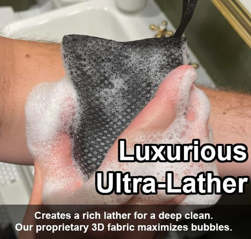 100% Recycled Soap Bag, Soap Saver Pouch for Bar Soap, Loofah Bath Scrubber for Bar Soap + Medium Exfoliator, Mesh Soap Bag, Soap Sock, Soap Pouch - 1 Pack