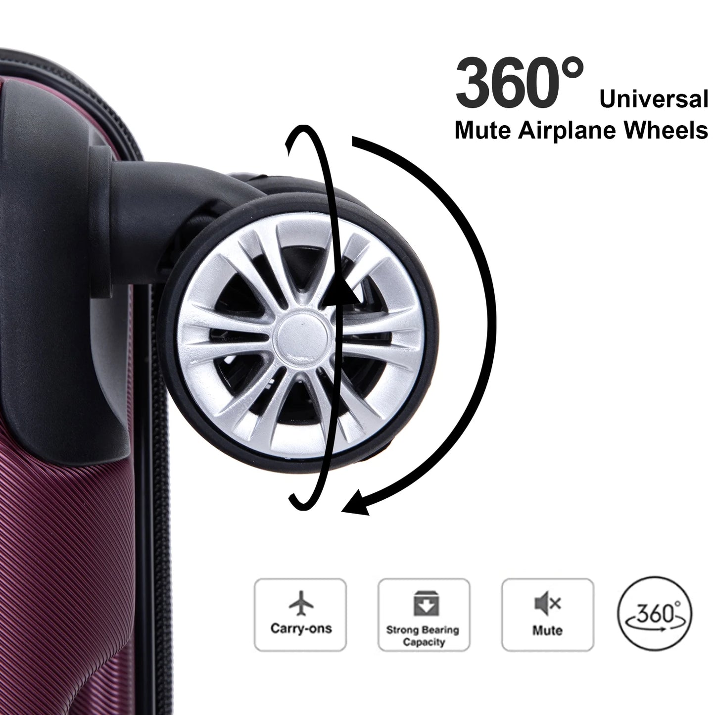 Luggage Sets 5 Piece Duffel Bag,Hardside Travel Luggage (20/24/28) with TSA Lock,Expandable Suitcase with Spinner Wheels.(Wine Red)