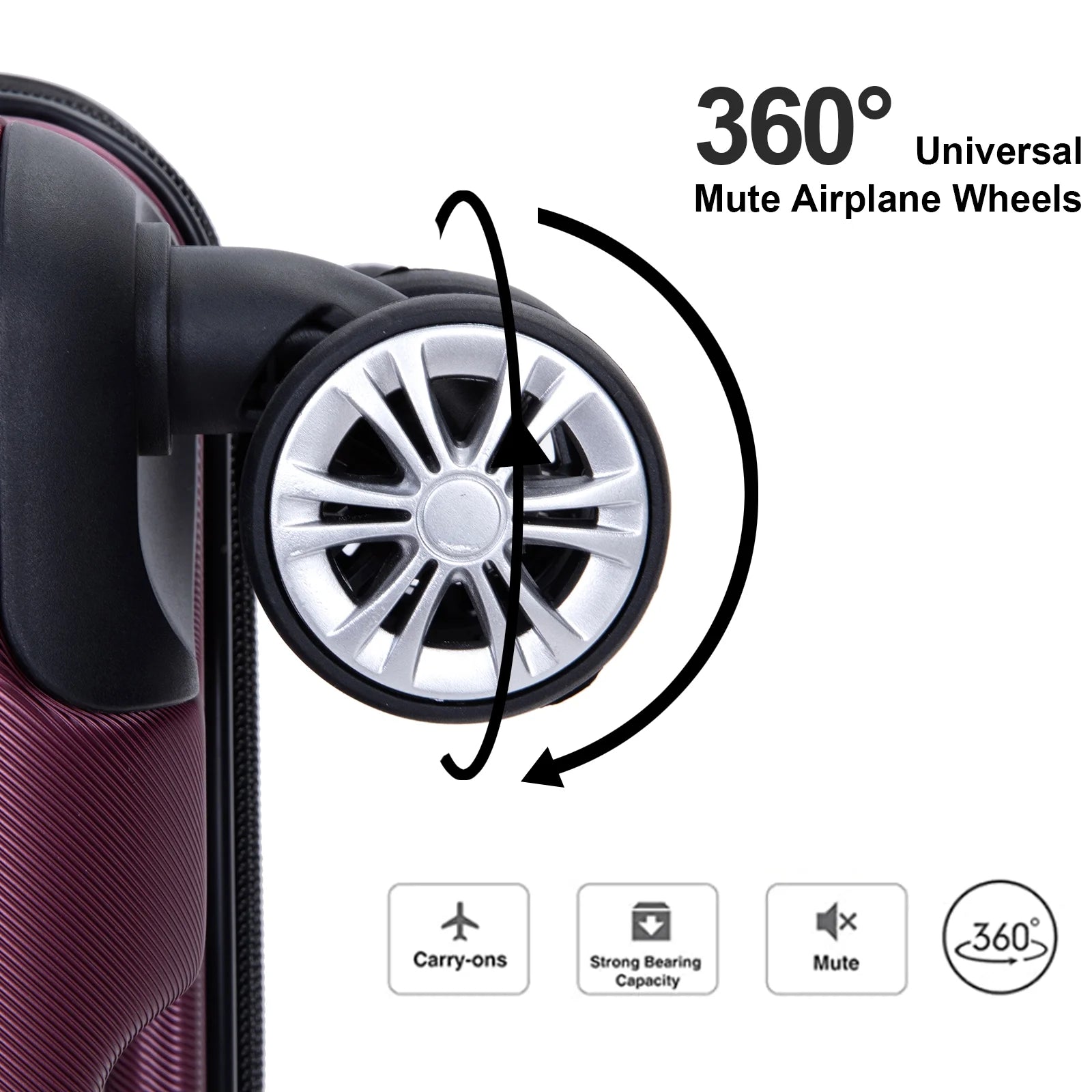 Luggage Sets 5 Piece Duffel Bag,Hardside Travel Luggage (20/24/28) with TSA Lock,Expandable Suitcase with Spinner Wheels.(Wine Red)