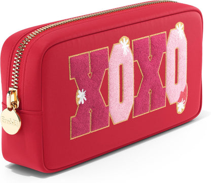 Makeup Bag Travel Cosmetics Pouch and Toiletry Bag, Nylon Zipper Pouch Purse, Cute Make up Organizer Storage Tote for Women Girls, Waterproof Travel Skincare Case, Small Makeup Bags, Ballet Pink