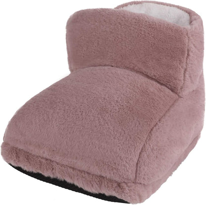 USB Electric Heated Foot Shoes Thick Plush Foot Heater Winter Heating Pad Cushion Heat Therapy Feet Warmer Boots Slipper Shoes, Gray, One Size