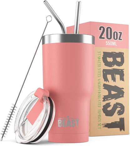 Beast 30 Oz Tumbler Stainless Steel Vacuum Insulated Coffee Ice Cup Double Wall Travel Flask (Blossom Pink)