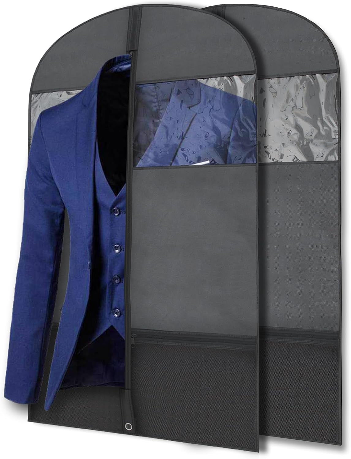 40" Black Garment Bags Suit Bag for Travel & Clothing Storage of Dresses, Shirts, Fur Coats, Jackets & Dance Costumes - Hanging Suit Cover for Men & Women Closet Storage Garment Protector