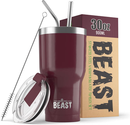 Beast 30 Oz Tumbler Stainless Steel Vacuum Insulated Coffee Ice Cup Double Wall Travel Flask (Blossom Pink)