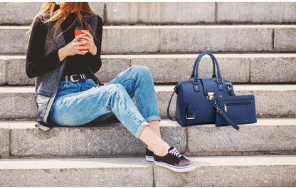 Women Barrel Handbags Fashion Satchel Bags Top Handle Shoulder Purses Vegan Leather Work Tote