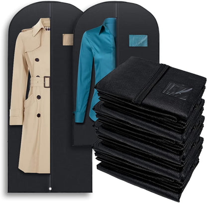 40" Black Garment Bags Suit Bag for Travel & Clothing Storage of Dresses, Shirts, Fur Coats, Jackets & Dance Costumes - Hanging Suit Cover for Men & Women Closet Storage Garment Protector