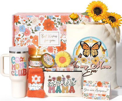 Christian Gifts for Women Faith, Religious Catholic Christmas Gifts for Women Mom Grandma Sister Coworker Inspirational Spiritual Sunflower Gift Birthday Gift for Woman with Makeup Bag 40 OZ Tumbler