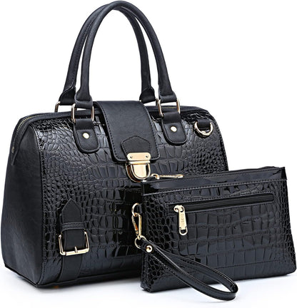 Women Barrel Handbags Fashion Satchel Bags Top Handle Shoulder Purses Vegan Leather Work Tote