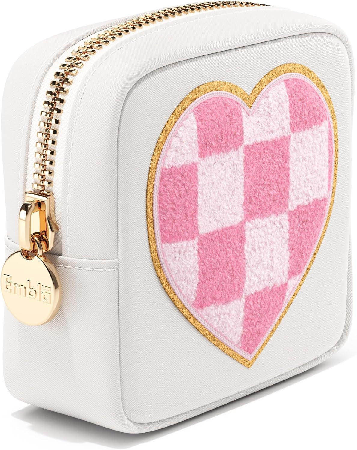 Makeup Bag Travel Cosmetics Pouch and Toiletry Bag, Nylon Zipper Pouch Purse, Cute Make up Organizer Storage Tote for Women Girls, Waterproof Travel Skincare Case, Small Makeup Bags, Ballet Pink