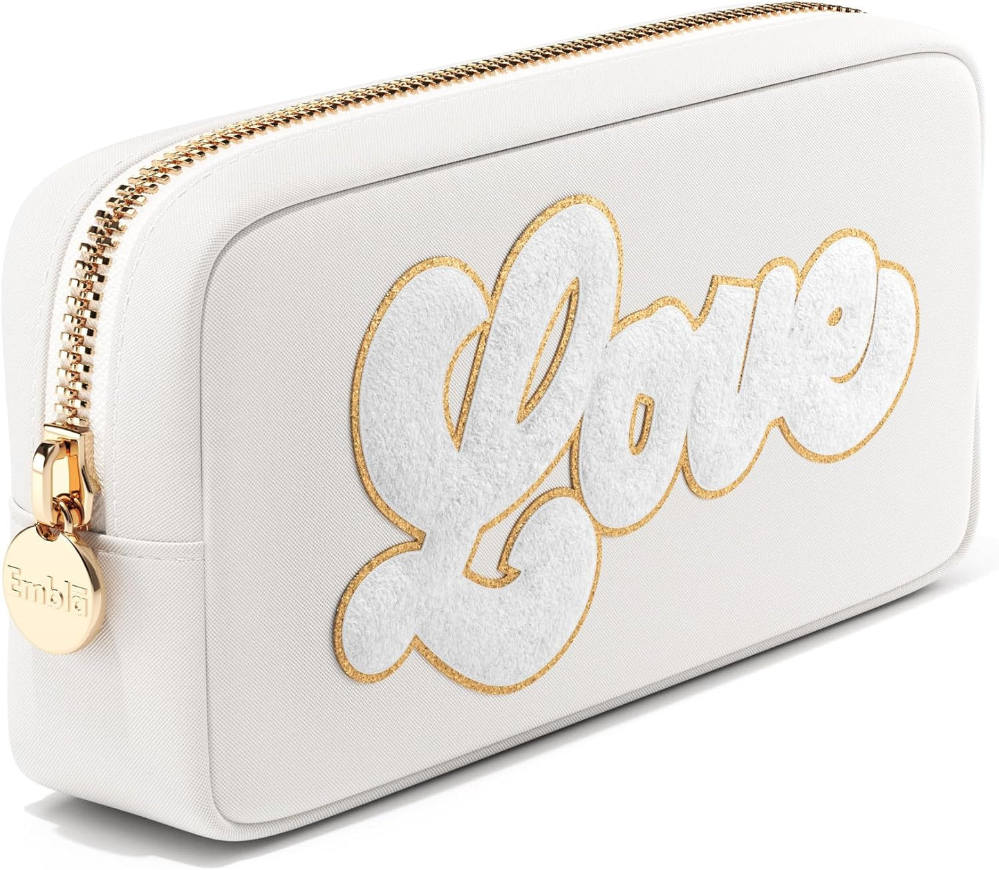 Makeup Bag Travel Cosmetics Pouch and Toiletry Bag, Nylon Zipper Pouch Purse, Cute Make up Organizer Storage Tote for Women Girls, Waterproof Travel Skincare Case, Small Makeup Bags, Ballet Pink