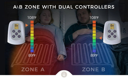 Royalcraft Electric Blanket King Size with Dual Control, 10 Heating Levels& 12 Hours Auto-Off, Overheat Protection, Grey