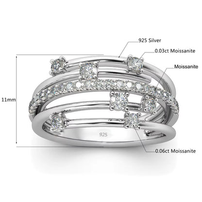 Brand Trendy Moissanite Ring Eternity Wedding Band Solid 925 Silver Rings for Women Jewelry Engagement Gift Dropship