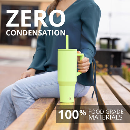 40Oz Commute 'N Chill Gift Set, Mother'S Day Gifts to Her, Gifts for Women, 40 Oz Tumbler with Handle and Straw + 10 Oz Coffee Tumbler, Stainless Steel Travel Coffee Mug - Key Lime