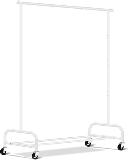 Heavy Duty Clothing Racks for Hanging Clothes Rack, 43" Wide Rolling Garment Rack Metal Clothing Hanger Rack with Wheels Wardrobe Rack for Coats, Shirts, Dress, (Black)