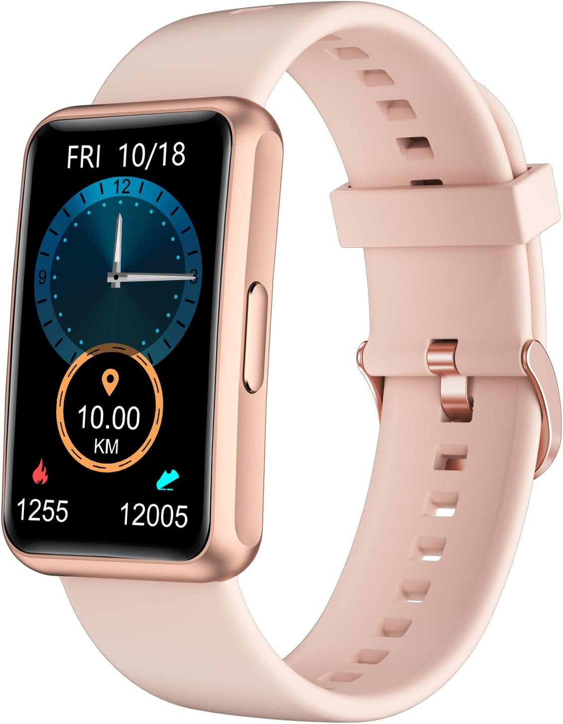 Fitness Tracker No Bluetooth No APP No Phone Needed, Fitness Watch for Men Women Parents IP68 Waterproof with Full Touch Screen Steps Calories Counter Sleep Tracker Alarm Clocks (Pink)