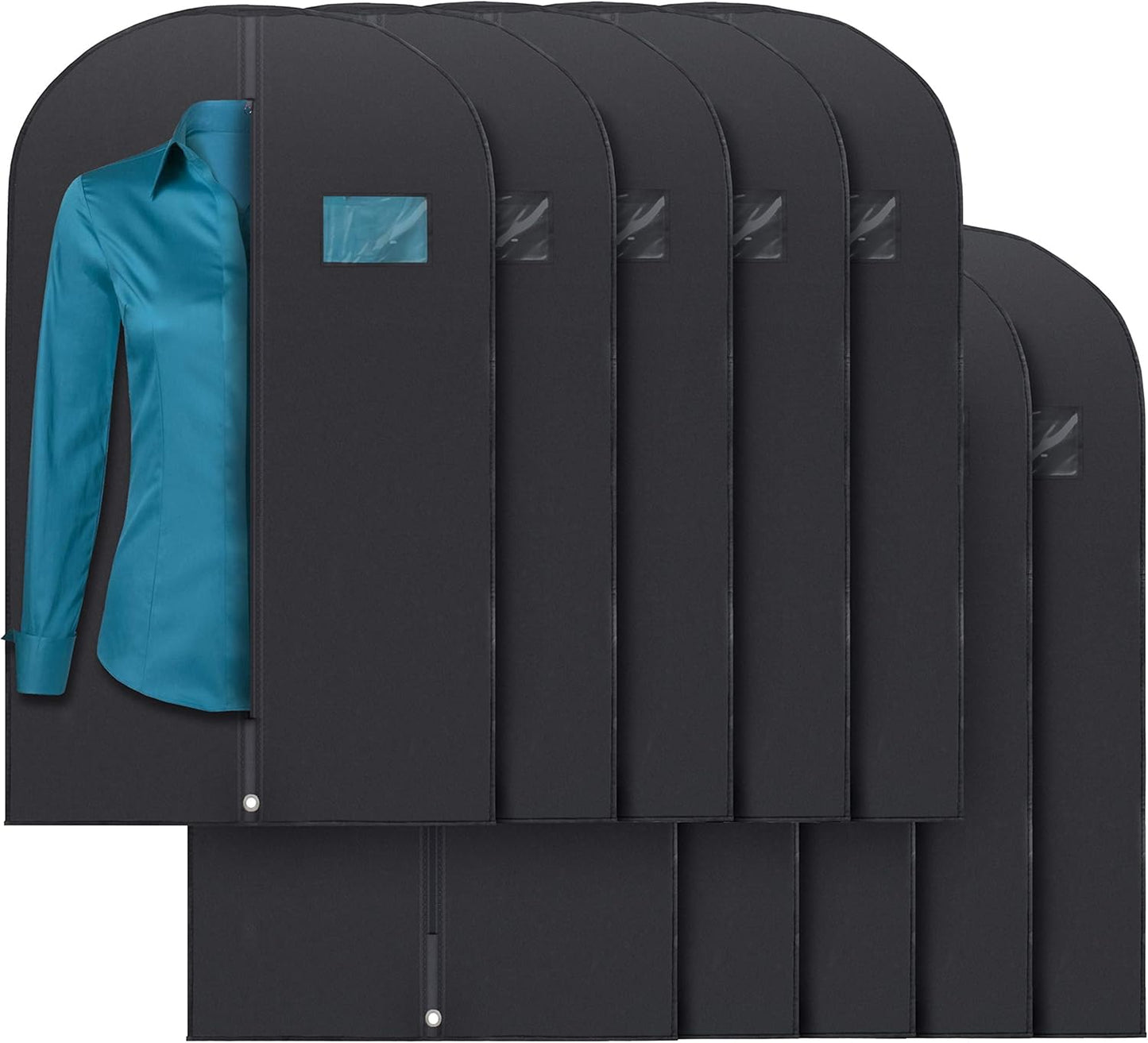 40" Black Garment Bags Suit Bag for Travel & Clothing Storage of Dresses, Shirts, Fur Coats, Jackets & Dance Costumes - Hanging Suit Cover for Men & Women Closet Storage Garment Protector