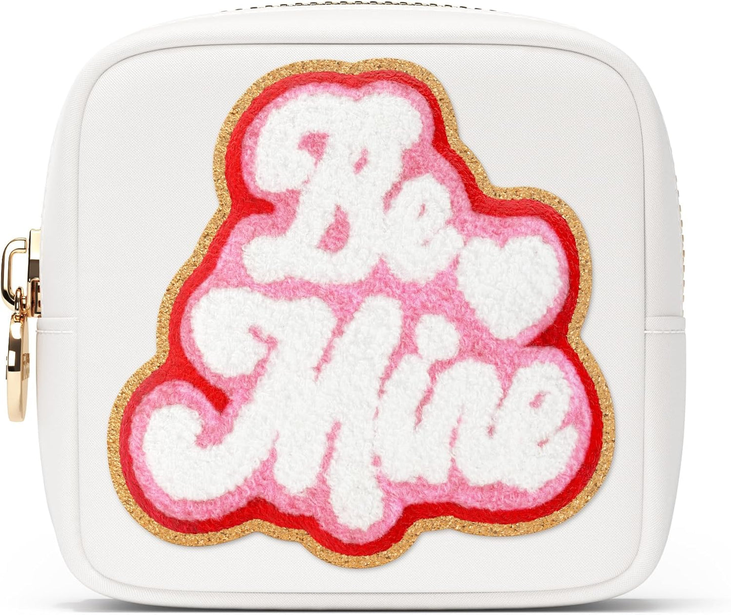 Makeup Bag Travel Cosmetics Pouch and Toiletry Bag, Nylon Zipper Pouch Purse, Cute Make up Organizer Storage Tote for Women Girls, Waterproof Travel Skincare Case, Small Makeup Bags, Ballet Pink