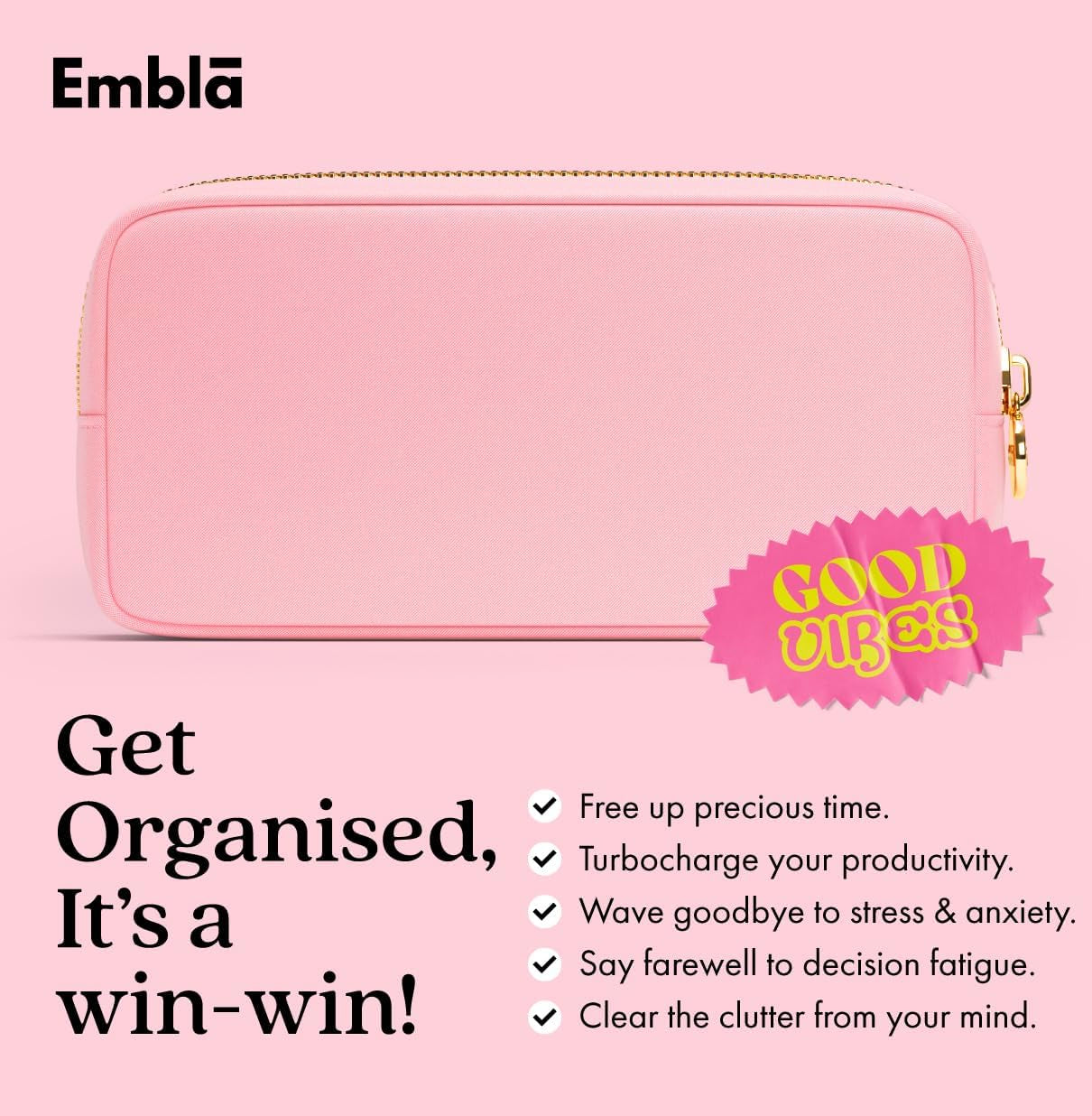 Makeup Bag Travel Cosmetics Pouch and Toiletry Bag, Nylon Zipper Pouch Purse, Cute Make up Organizer Storage Tote for Women Girls, Waterproof Travel Skincare Case, Small Makeup Bags, Ballet Pink