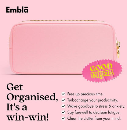 Makeup Bag Travel Cosmetics Pouch and Toiletry Bag, Nylon Zipper Pouch Purse, Cute Make up Organizer Storage Tote for Women Girls, Waterproof Travel Skincare Case, Small Makeup Bags, Ballet Pink